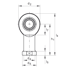 桿端軸承 GIR12-DO, 根據 DIN ISO 12 240-4 標準，帶右旋內螺紋，需維護