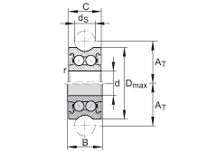 外徑帶修形的滾輪 LFR50/5-4-2Z, 定位滾輪，雙列，兩側(cè)間隙密封