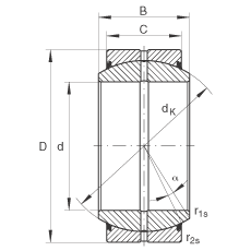 關(guān)節(jié)軸承 GE30-DO-2RS, 根據(jù) DIN ISO 12 240-1 標準, 需維護，兩側(cè)唇密封