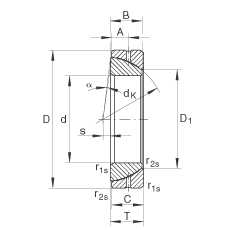 角接觸關(guān)節(jié)軸承 GE110-SX, 根據(jù) DIN ISO 12 240-2 標準，需維護
