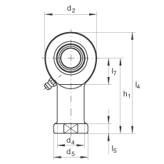 桿端軸承 GIR40-DO-2RS, 根據 DIN ISO 12 240-4 標準，帶右旋內螺紋，需維護，兩側唇密封