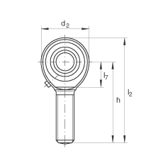 桿端軸承 GAKR22-PB, 根據(jù) DIN ISO 12 240-4 標(biāo)準(zhǔn)，帶右旋外螺紋，需維護(hù)