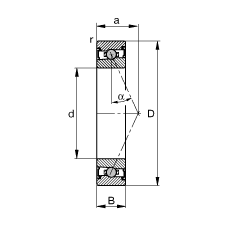 主軸軸承 HCS71915-E-T-P4S, 調節，成對或單元安裝，接觸角 α = 25°，兩側唇密封，非接觸，限制公差