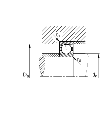 主軸軸承 B7244-E-T-P4S, 調(diào)節(jié)，成對或單元安裝，接觸角 α = 25°，限制公差
