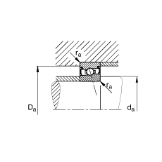 主軸軸承 HSS7005-E-T-P4S, 調(diào)節(jié)，成對安裝，接觸角 α = 25°，兩側(cè)唇密封，非接觸，限制公差