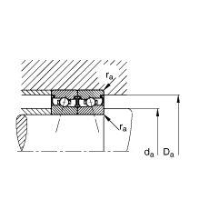主軸軸承 HSS7005-E-T-P4S, 調(diào)節(jié)，成對安裝，接觸角 α = 25°，兩側(cè)唇密封，非接觸，限制公差