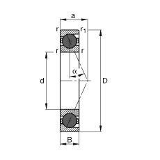 主軸軸承 HCB7015-E-T-P4S, 調(diào)節(jié)，成對(duì)或單元安裝，接觸角 α = 25°，陶瓷球，限制公差