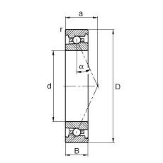主軸軸承 HS71909-E-T-P4S, 調節，成對或單元安裝，接觸角 α = 25°，限制公差