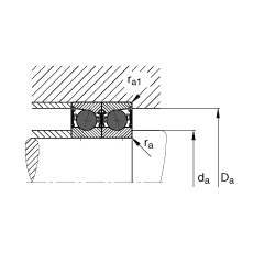 主軸軸承 HCB71913-E-2RSD-T-P4S, 調節，成對或單元安裝，接觸角 α = 25°，陶瓷球，兩側唇密封，非接觸，限制公差