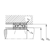 主軸軸承 HS7021-C-T-P4S, 調節，成對安裝，接觸角 α = 15°，限制公差