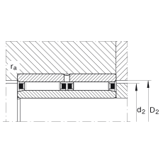 滾針軸承 NAO25X42X32-ZW-ASR1, 無擋邊，雙列