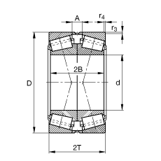 圓錐滾子軸承 30212-A-N11CA, 根據(jù) DIN ISO 355 / DIN 720 標(biāo)準(zhǔn)的主要尺寸，可分離，X型成對(duì)布置，有軸向內(nèi)部游隙