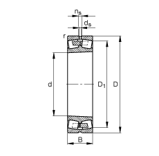 調(diào)心滾子軸承 24056-B-K30-MB, 根據(jù) DIN 635-2 標準的主要尺寸, 錐孔，錐度 1:30